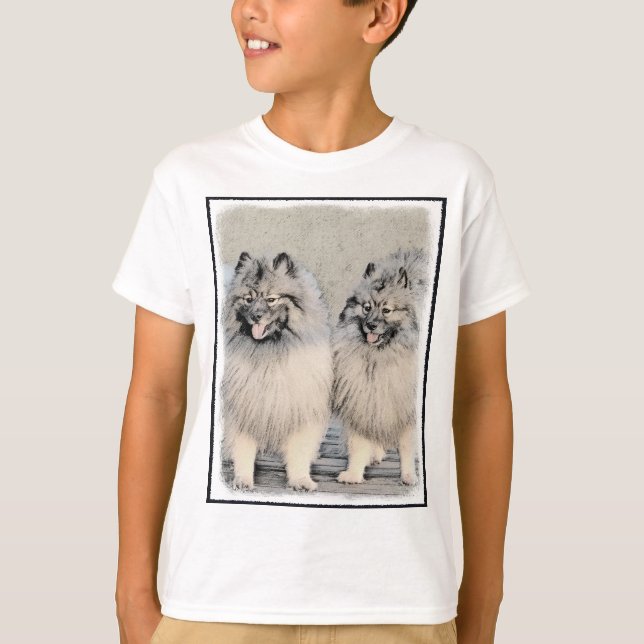 Camiseta Keeshond Brothers Painting - Arte Original de Cach (Frente)