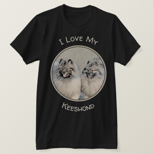 Camiseta Keeshond Brothers Painting - Arte Original de Cach (Frente do Design)