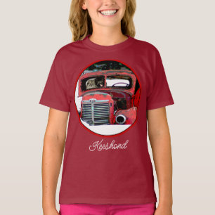 Camiseta Keeshond Christmas Old Truck Painting Art