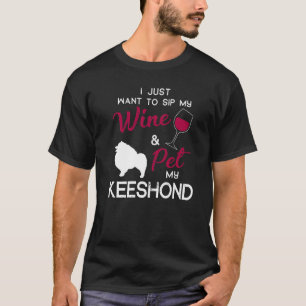 Camiseta Keeshond Dog Wine Ownership, no aniversário de Nat