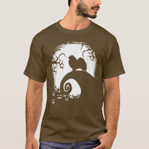 Camiseta Keeshond E Moon Halloween