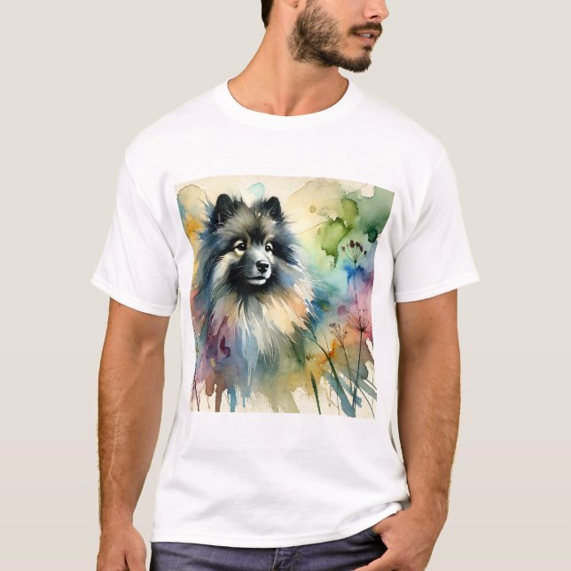 Camiseta Keeshond in Watercolor 150624AREF123 - Watercolor (Frente)