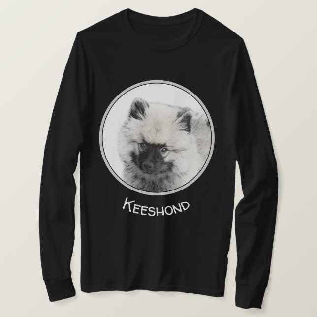 Camiseta Keeshond Puppy Drapy - Arte Cachorro Original Boni (Frente do Design)