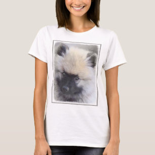 Camiseta Keeshond Puppy Painting - Arte de Cachorro Origina