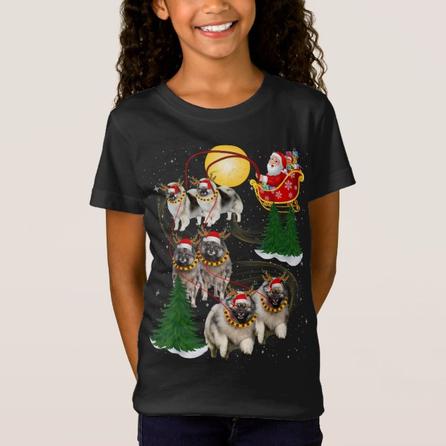 Camiseta Keeshond Reindeer Cachorro de Natal Papais noeis X (Frente)