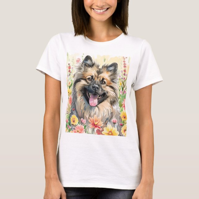 Camiseta Keeshond Watercolor Women's T-Shirt (Frente)