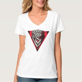 Camiseta Keffiyeh do Triângulo Vermelho Invertido