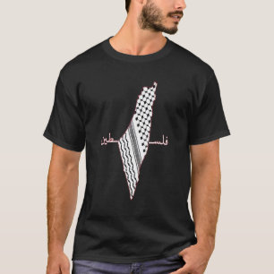 Camiseta Keffiyeh Palestine Mapa Árabe Shemagh Palest