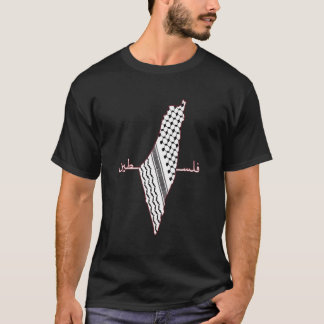 Camiseta Keffiyeh Palestine Mapa Árabe Shemagh Palest