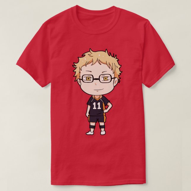 Camiseta Kei Tsukishima Chibi Design (Frente do Design)