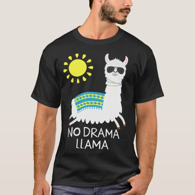 Camiseta Kein Drama Lama Alpaca Happy Freedom Llama Sunglas (Frente)