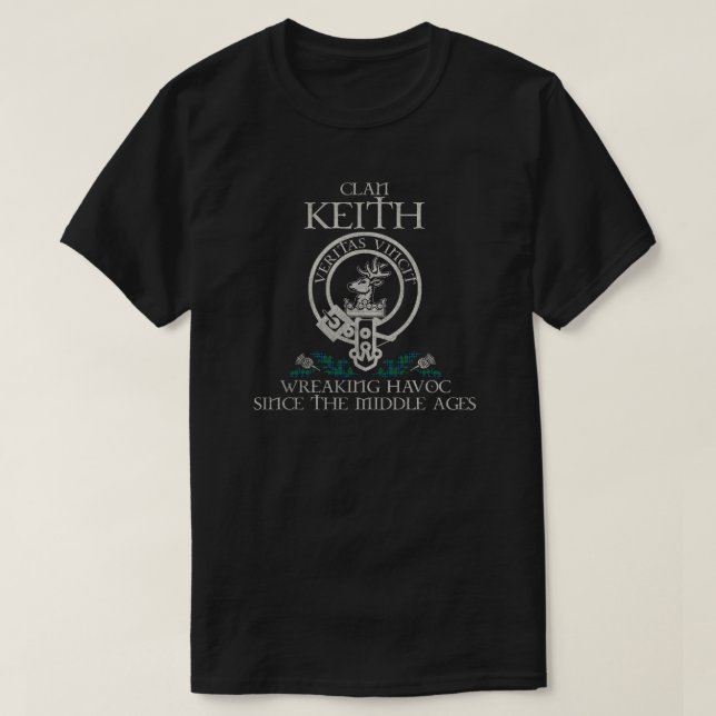 Camiseta Keith Clan crest sobrenome escocês tartan Thistle (Frente do Design)