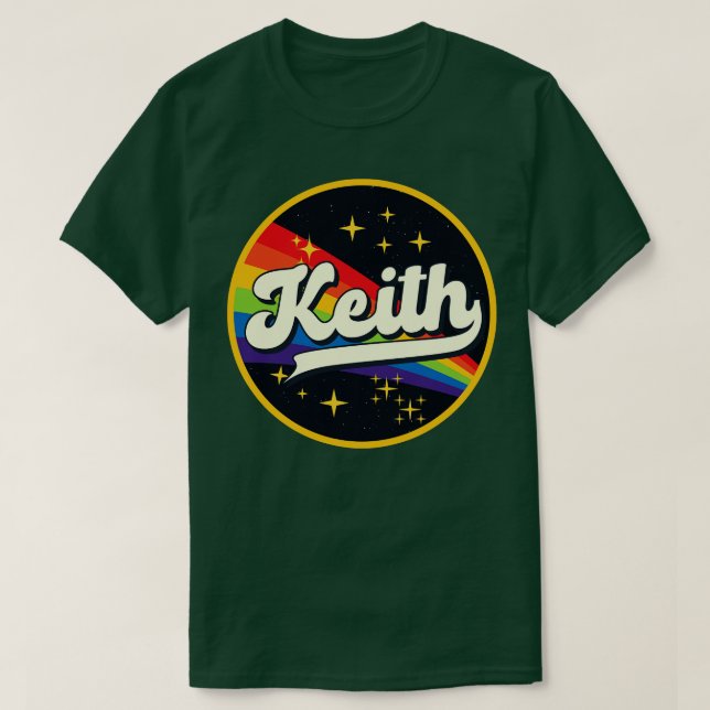 Camiseta Keith Rainbow No Space Vintage Style (Frente do Design)