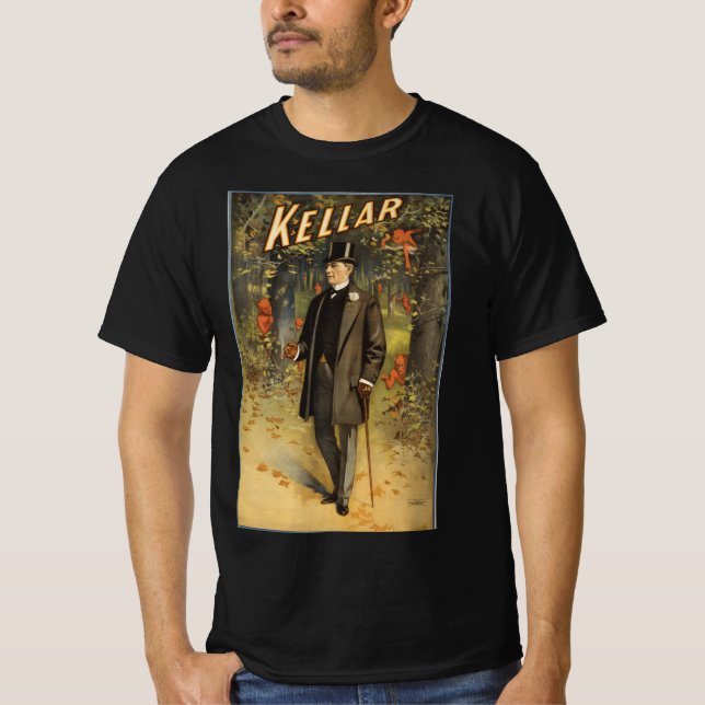 Camiseta Kellar, o mágico caminha no Poster de mágica das f (Frente)