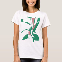 Camiseta Kelly Green Mauve Swiveling Swirling Art Abstrato