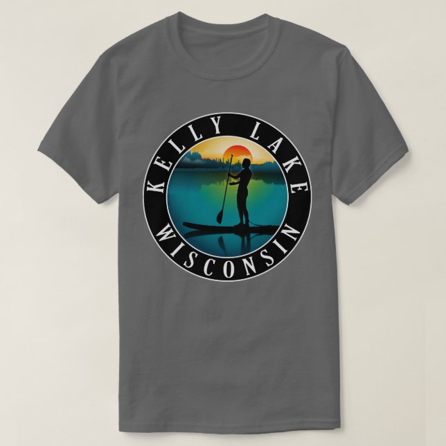 Camiseta Kelly Lake Wisconsin Paddlening (Frente do Design)