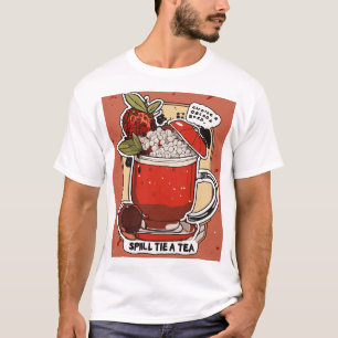 Camiseta Kelly Sueda Sticker Derramar a moda do Tea Sticker
