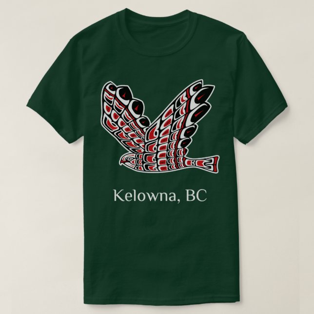 Camiseta Kelowna Redail Hawk Native Bird of Prey Art Long (Frente do Design)