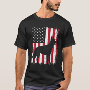 Camiseta Kelpie 4 De Julho Patriótico Dos EUA Flag Dog Pet