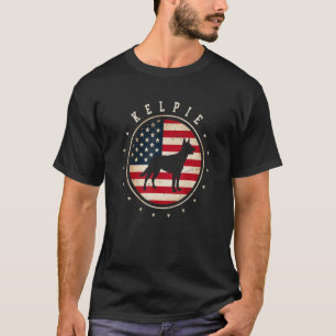 Camiseta Kelpie Usa Flag 4 de julho Cachorro Pai