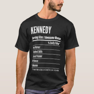 Camiseta Kennedy Nutritional Facts Servindo Calorias de Tam