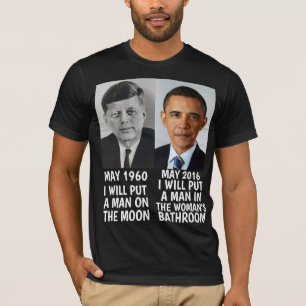 Camiseta KENNEDY OBAMA MAN SOBRE T-Shirts DO BANHEIRO DA LU