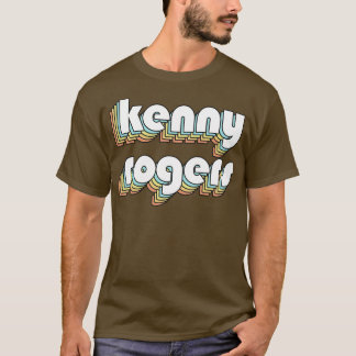 Camiseta Kenny Rogers Retro Rainbow Tipografia Estilo Desva