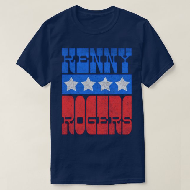 Camiseta Kenny Rogers VintageStyle Design (Frente do Design)
