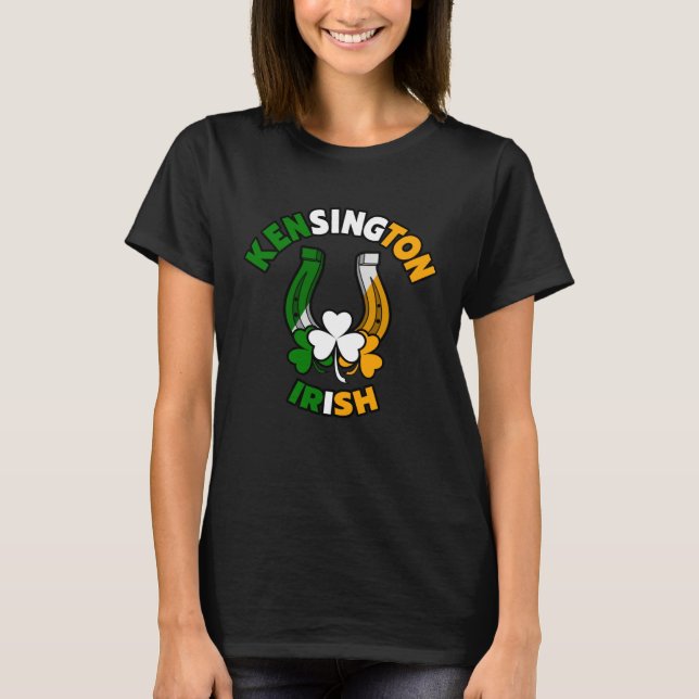 Camiseta Kensington Irish Horserrading e Shamrocks Rua Padd (Frente)