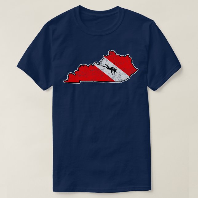 Camiseta Kentucky Dive Flag Scuba Merge State Map Dive Fla (Frente do Design)
