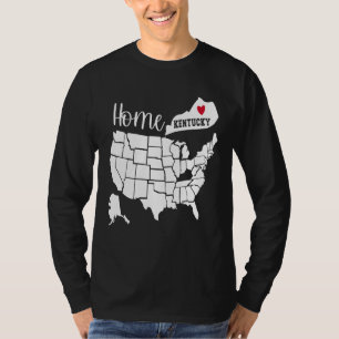 Camiseta Kentucky Home Love US State Map Silhouket