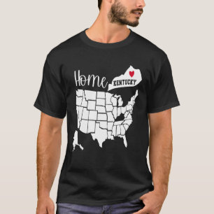 Camiseta Kentucky Home Love US State Map Silhouket