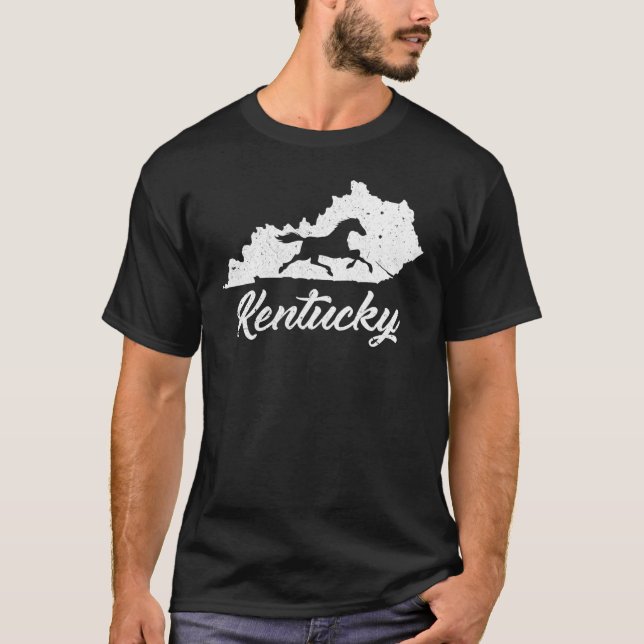 Camiseta Kentucky Horse Park I Map State Horse Racing (Frente)