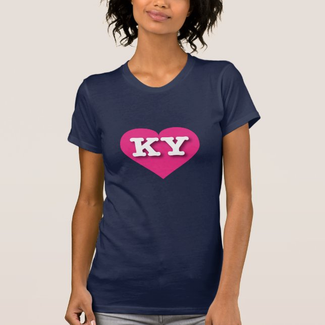 Camiseta Kentucky Hot Pink Heart - Eu amo KY (Frente)