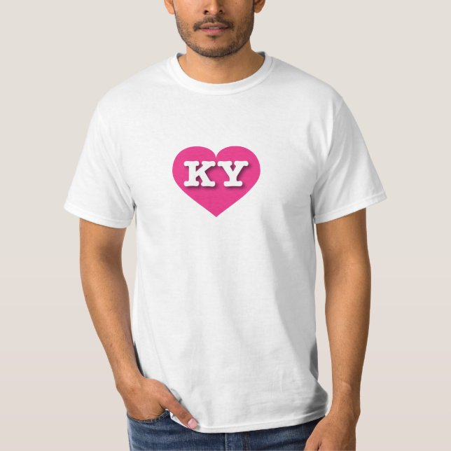Camiseta Kentucky Hot Pink Heart - Eu amo KY (Frente)