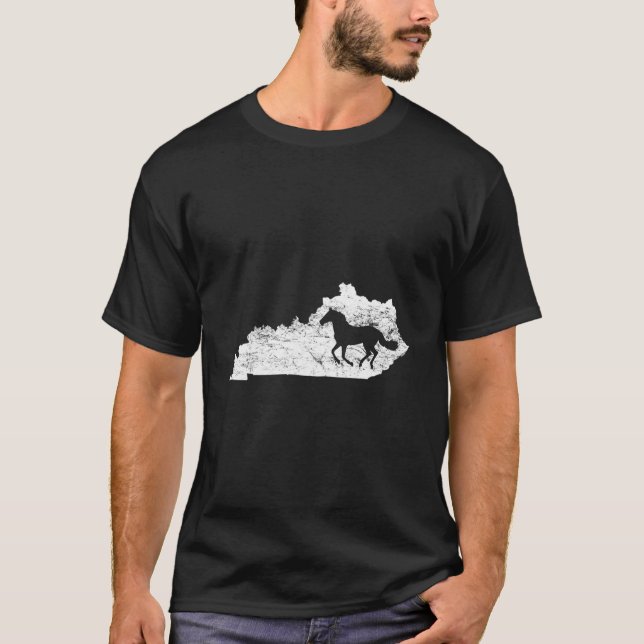 Camiseta Kentucky Map Horse Kentucky Thoroughbred (Frente)