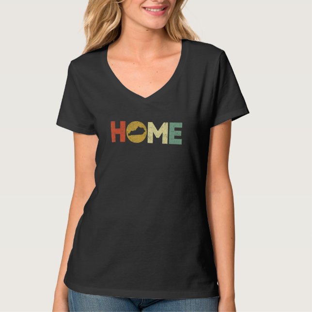 Camiseta Kentucky Mapa do Estado Lembranças Antigas Kentuck (Frente)