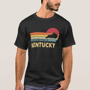 Camiseta KENTUCKY Mapa Retro Antigo do Estado dos EUA Kentu