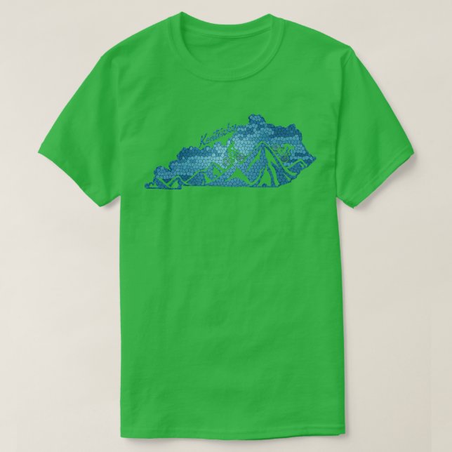 Camiseta Kentucky Mountain Biking Blues State Outline Bike (Frente do Design)