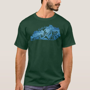 Camiseta Kentucky Mountain Biking Blues State Outline Bike