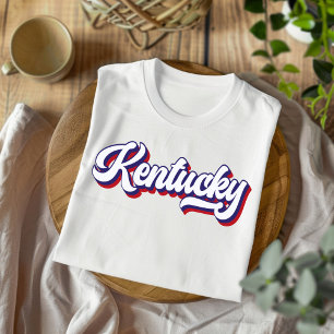 Camiseta Kentucky Red White e Blue Vintage Script T-Shirt