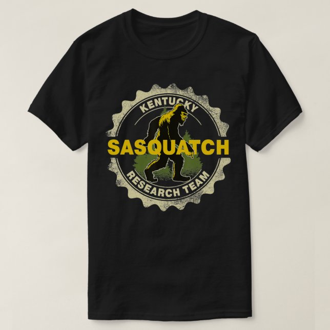 Camiseta Kentucky Sasquatch Research Team - Crença Bigfoot (Frente do Design)