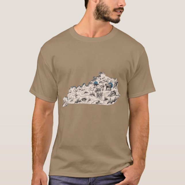 Camiseta Kentucky Vintage Picture Map Oversized (Frente)