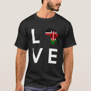 Camiseta Kenya Flag Love Africa Continent Silhouette for Ke