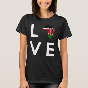 Camiseta Kenya Flag Love Africa Continent Silhouette for Ke