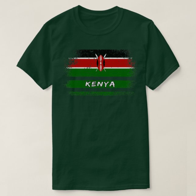 Camiseta Kenya Vintage Flags Design Nairobi Gift (Frente do Design)