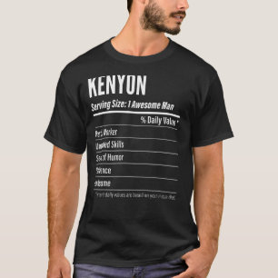 Camiseta Kenyon Servindo Tamanho Nutrição Rótulo Calorias