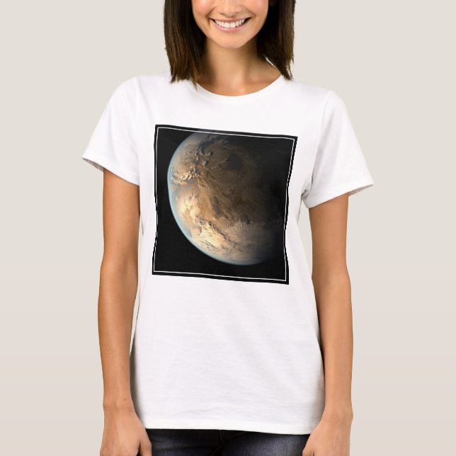 Camiseta Kepler-186f Orbitando Uma Estrela Distante. (Frente)