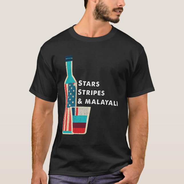 Camiseta Kerala Malali Funny Wine Quarto De Julho Celebrat (Frente)