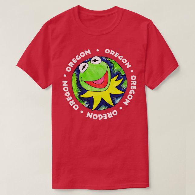 Camiseta Kermit, Sapo Azul Morto Oregon, Nunca Vestido (Frente do Design)